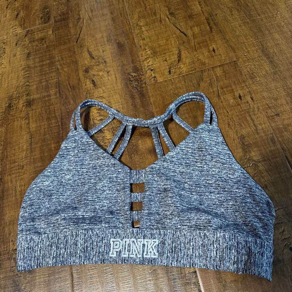 Victoria Secret Ultimate Unlined Heather Gray Sports Bra Womens Sz Large